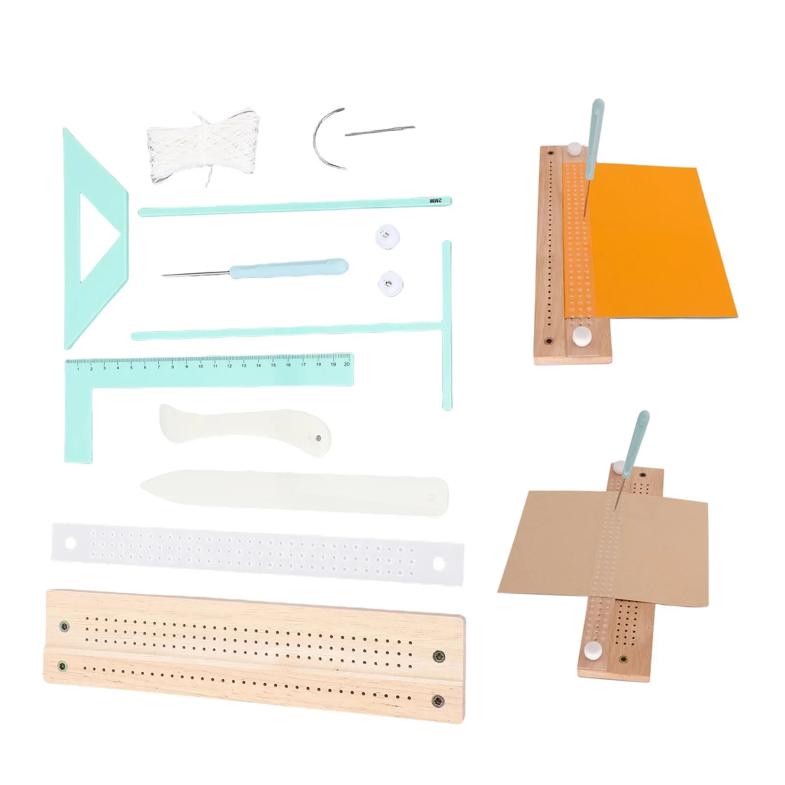 Bookbinding Supply Kit - 製本用品キット多機能ポータブル製本スクラップブッキングツールセット日記ミニアルバム用