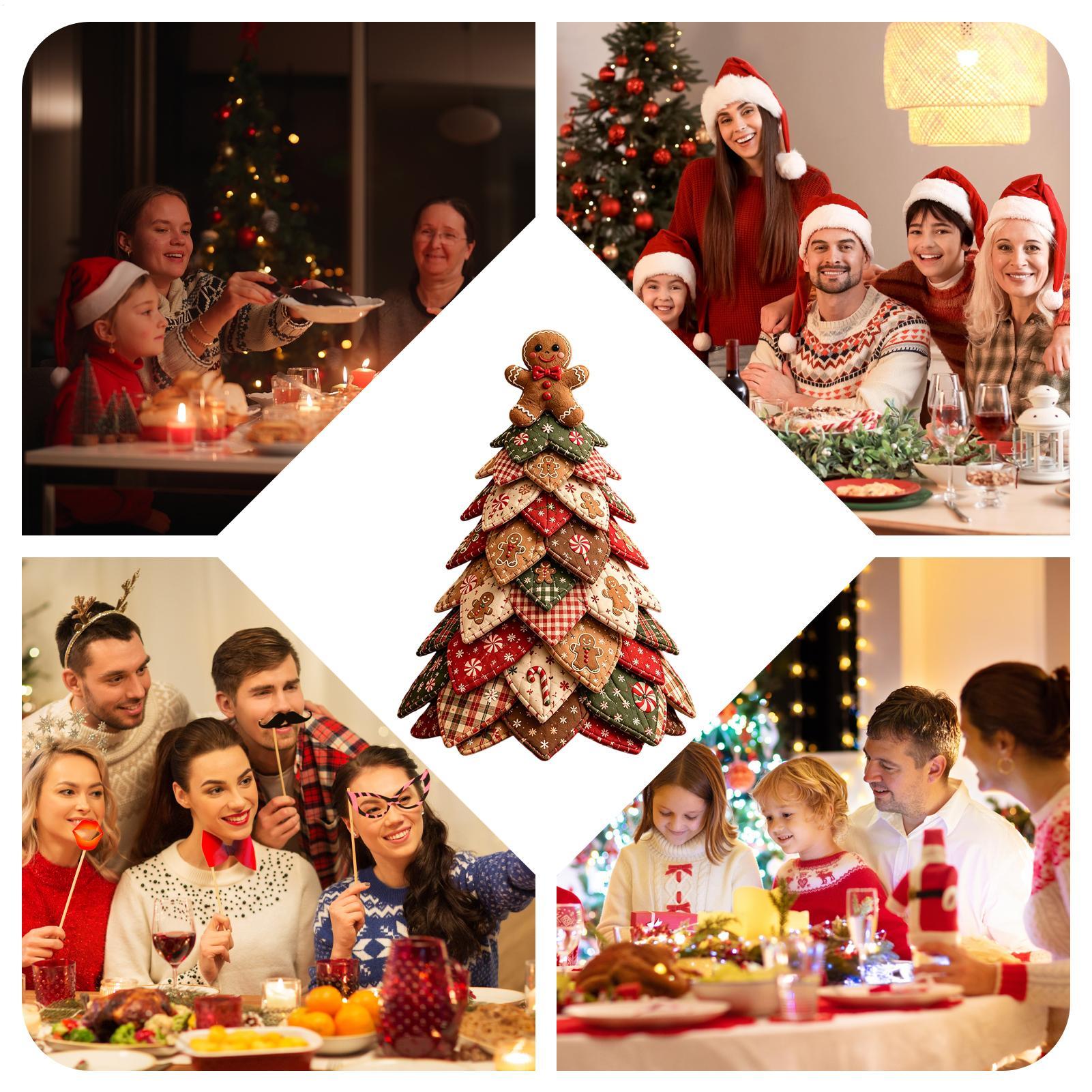 Art Craft For Christmas - DIYキルトクリスマスツリーキット 3Dレイヤードアートクラフト縫製セット キルティングキット 家庭の部屋、暖炉の棚、テーブル、職場のディスプレイ用