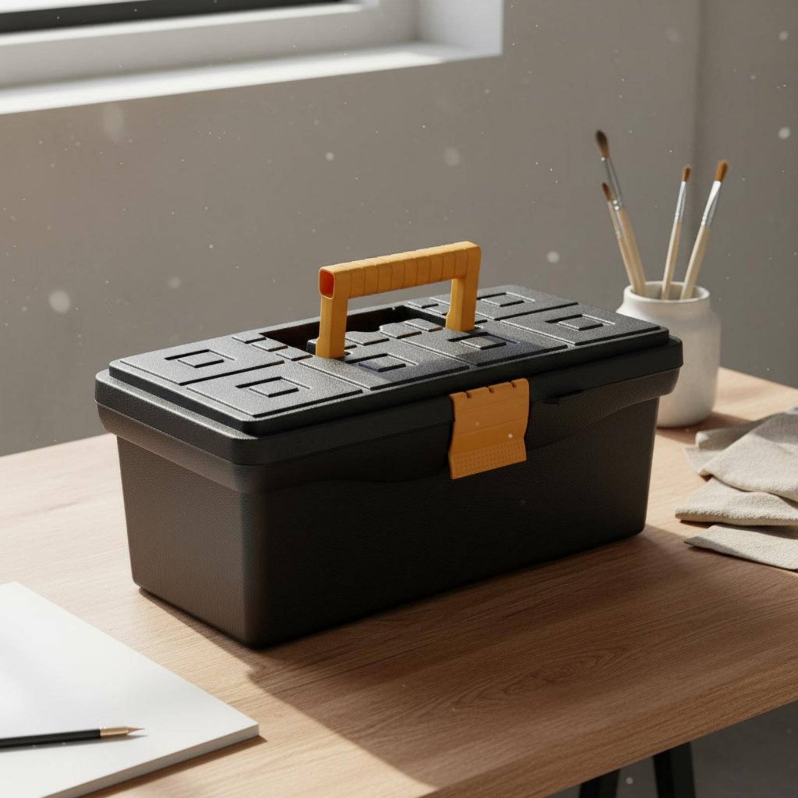 Art Craft Workshop - アートサプライボックス ハードシェルクラフト収納ボックス ポータブルツールボックス マルチコンパートメント蓋付き ワークショップ用