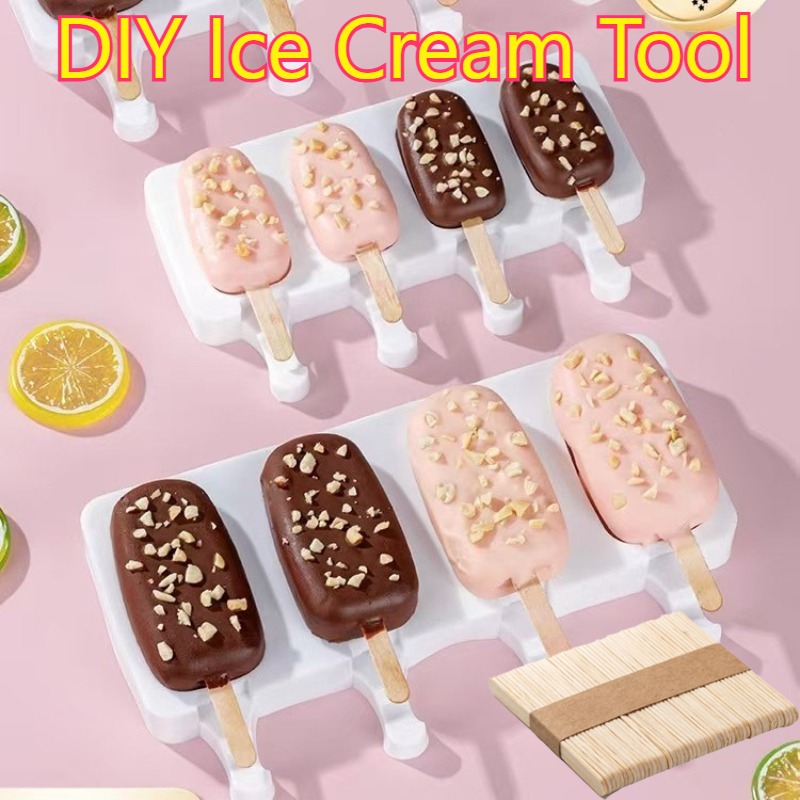 Art Craft With Ice Cream Stick - 50/100本入り アイスクリーム棒 木製スティック アイスクリームスプーン 手芸用品 アート