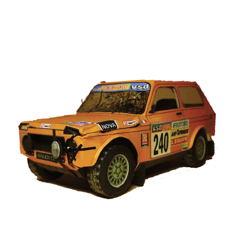 Art Craft Cardboard - Lada niva 1985 1:32ダカール-ラリーレーシングカー,ミニ3d折り紙モデル,ペーパークラフトモデル,diy,10代の若者向けの手作りクラフトおもちゃZX-031