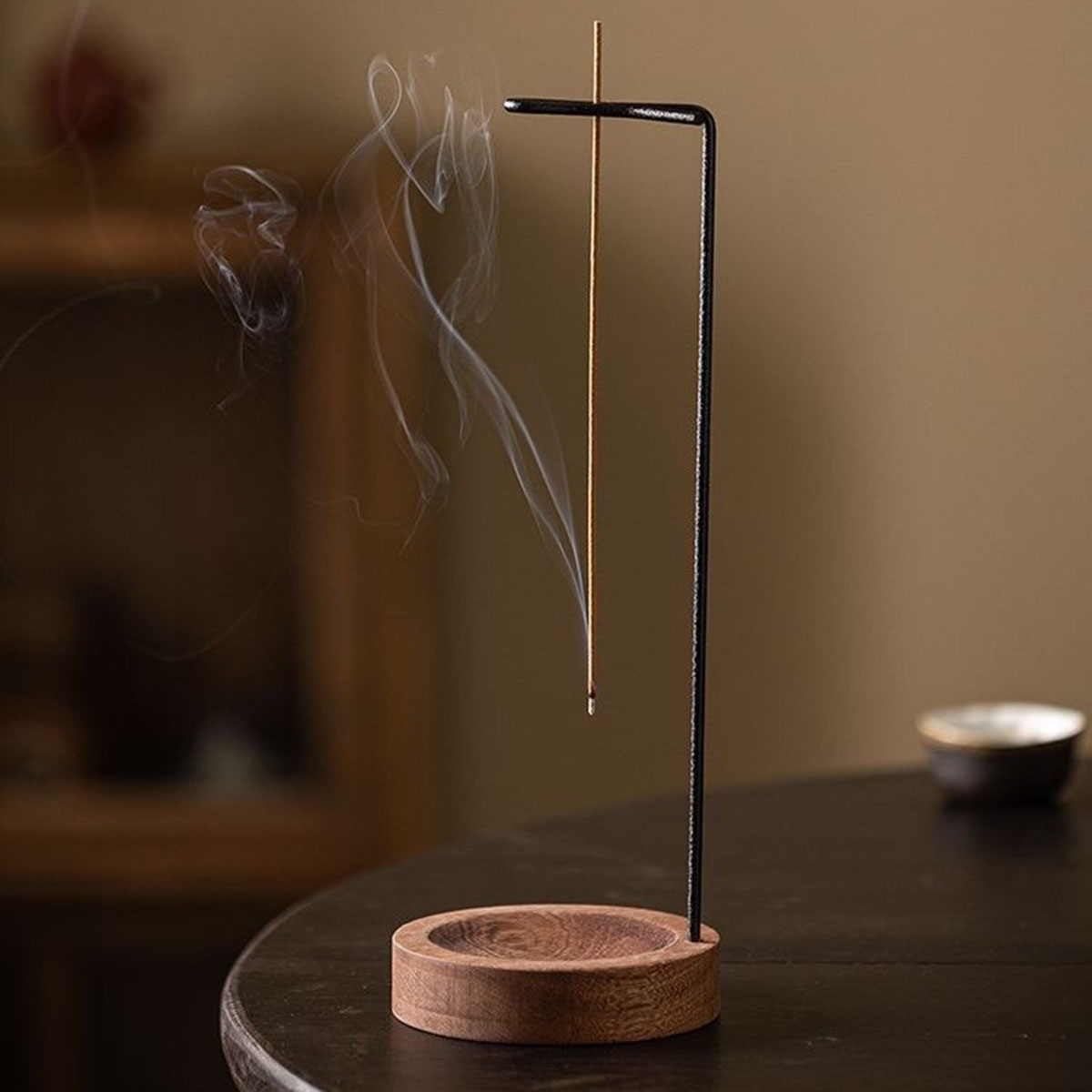 Art Craft Stick - クリエイティブな逆さ香炉、線香立て、木製丸型香炉、寝室、家のヨガ装飾、工芸品