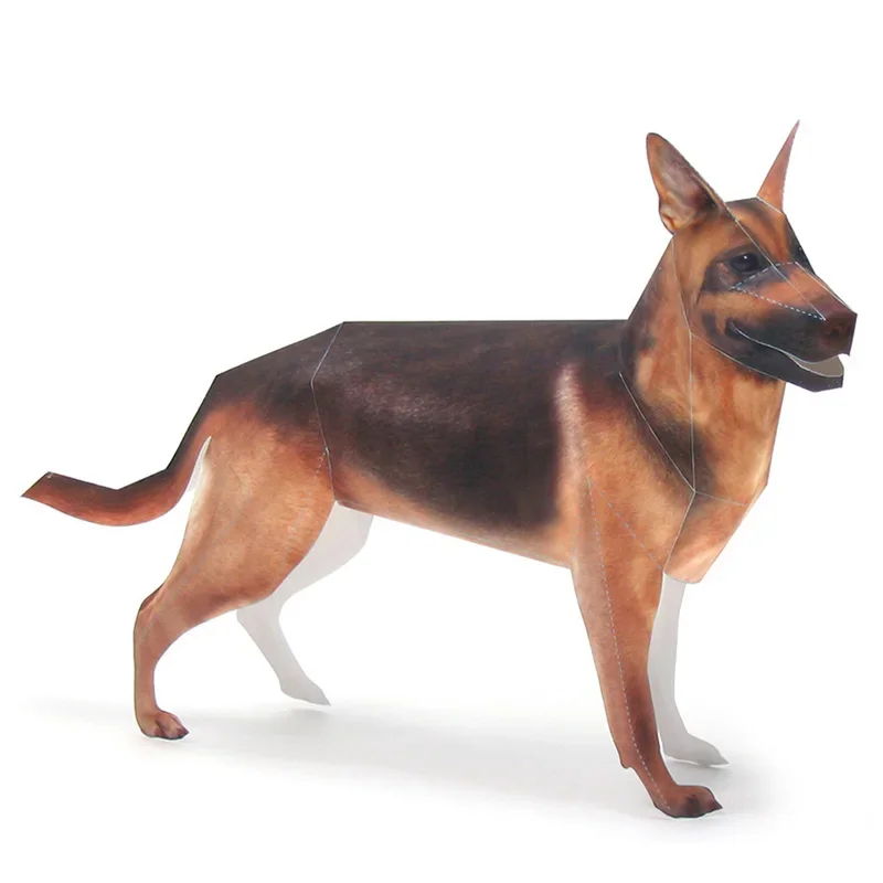 Art Craft Cardboard - ジャーマンシェパード犬折り紙アートペット紙モデルリアルな動物ミニ 3D ペーパークラフト DIY 子供大人手作りクラフトおもちゃ WE-030