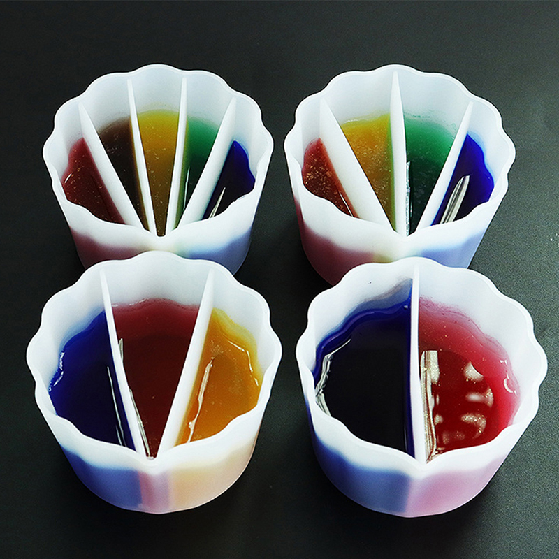 Acrylic Pour Paint - アクリル絵の具用シリコンスプリットカップ,エポキシ樹脂ツール,日曜大工ツール,5チャンネル仕切り