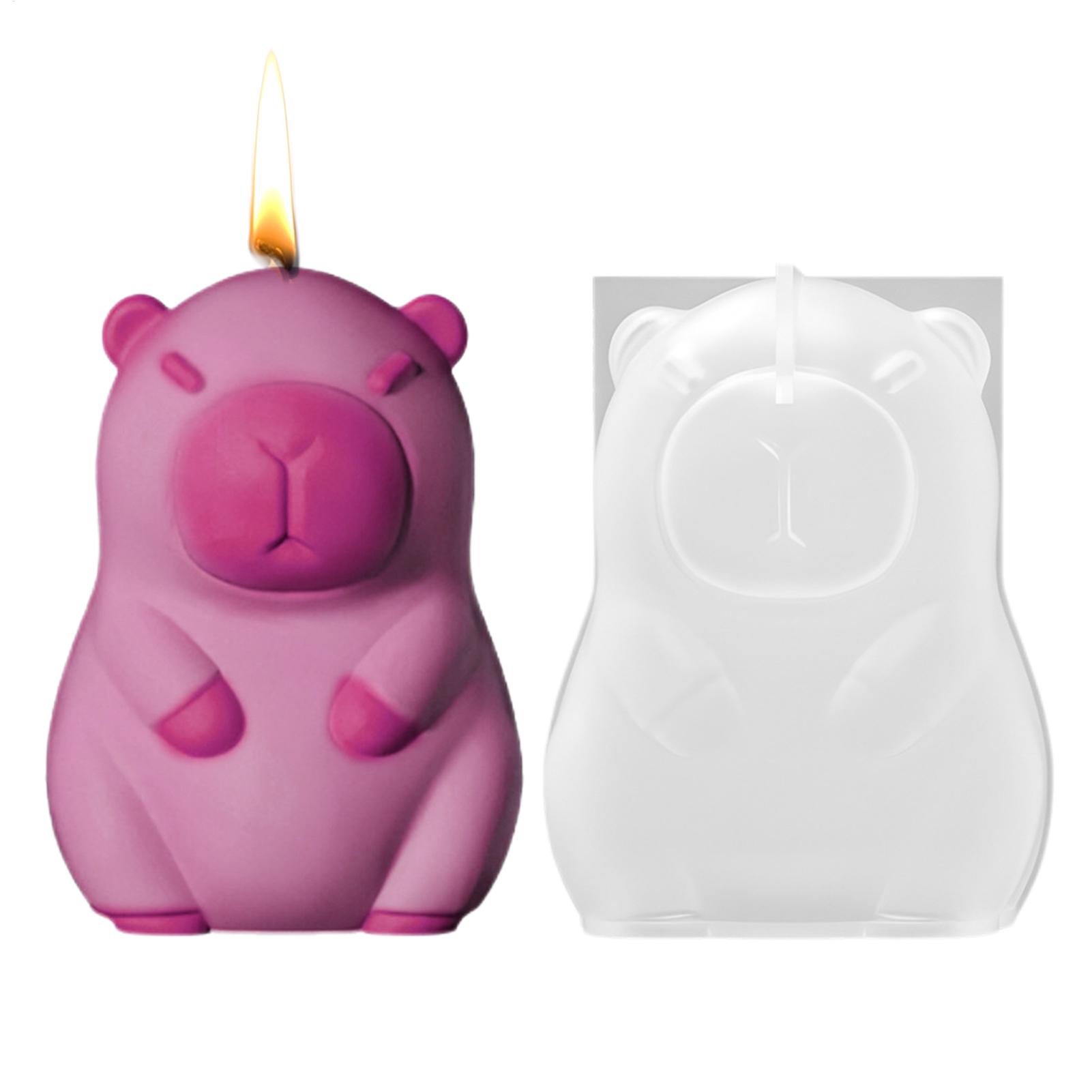 Art Craft With Ice Cream Stick - かわいいシリコンモールド 3D カピバラ樹脂モールド ノンスティック柔軟な動物型モールド アイスクリームケーキプリンクラフト ホームデコレーションアート用