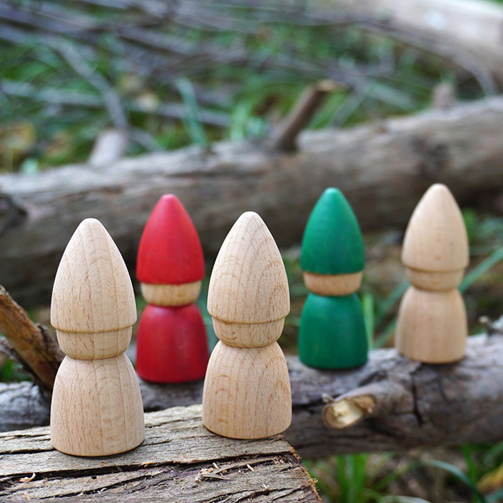 Art Y Craft - 6個入り木製ペグフィギュア 無塗装 DIY グラフィティアート用品 子供向け工作セッション用 持ち運び可能で楽しい装飾品