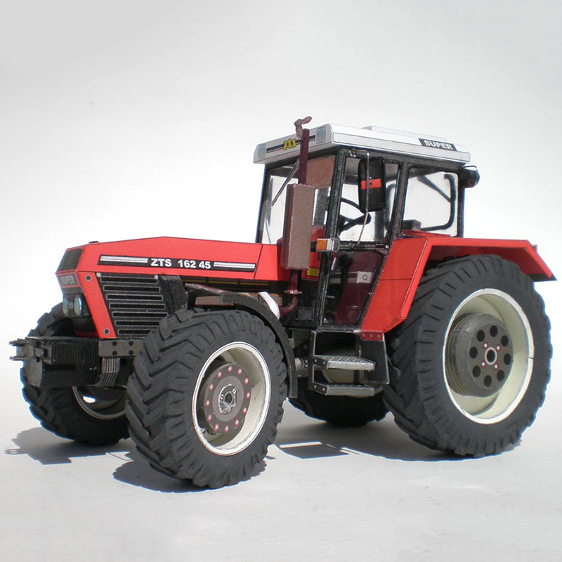Art Craft Cardboard - Zetor-子供と大人のための3d折りたたみ紙モデル162,トラクター1:32,チェコ語,折り紙アート,ペーパークラフトモデル,手作りクラフトおもちゃZX-024