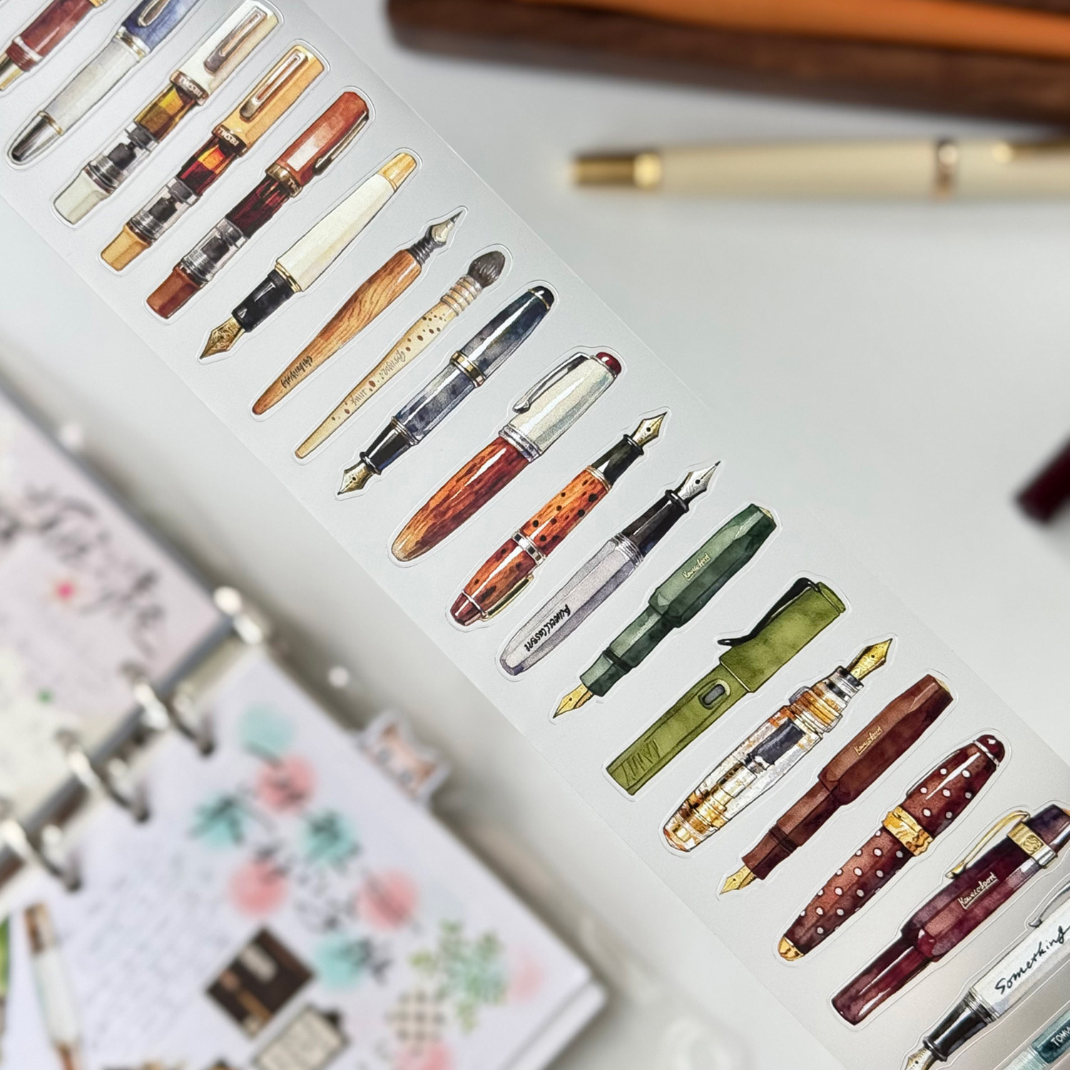 Washi Tape Rolls - DengDeng スタジオヴィンテージドリーミーペンコレクション和紙テープカード作成用 DIY スクラップブッキングプラン装飾ステッカー