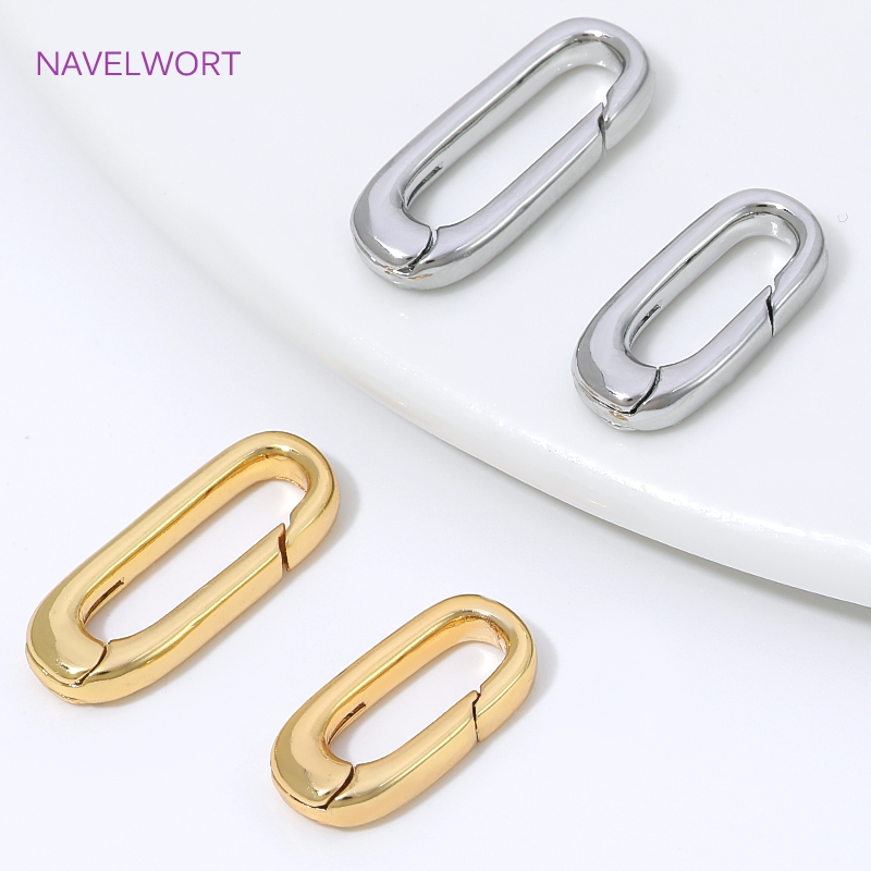 Art Craft Making - 1/2/4個入り 18K金メッキオーバルスプリングクラスプ ジュエリー用、カラビナネックレスクラスプ留め具コネクター、DIYブレスレット製作パーツ