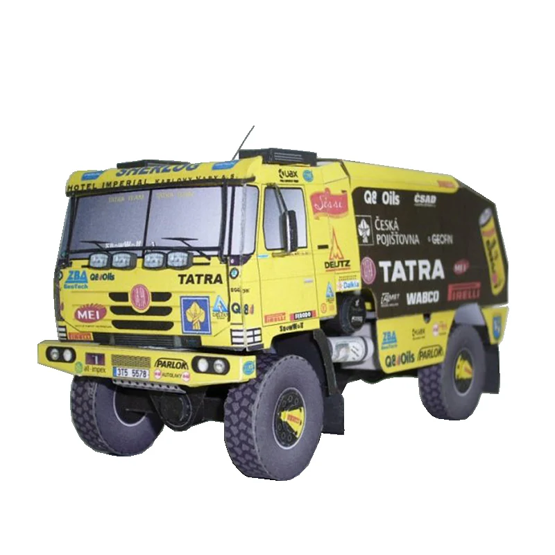 Art Craft Cardboard - 折りたたみ式3D紙モデルペーパークラフト、手作りクラフト、タトラ815 2008トラック、ダカーラリー折り紙アート、10代の大人のDIY、ZX-046、1:53