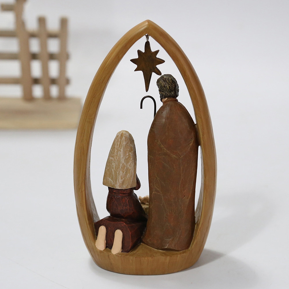 Art Craft Restaurant - 1 個キリスト降誕シーンクリスチャン装飾軽量樹脂アート工芸品装飾飾りホームレストランバーオフィスデスクトップ