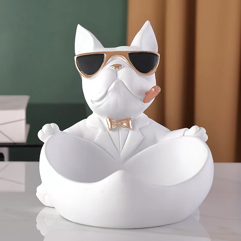 Art And Craft Sunglasses - クールな犬の像ブルドッグ像収納ボックス動物装飾樹脂工芸品アート像家の装飾ギフトクリエイティブサングラス