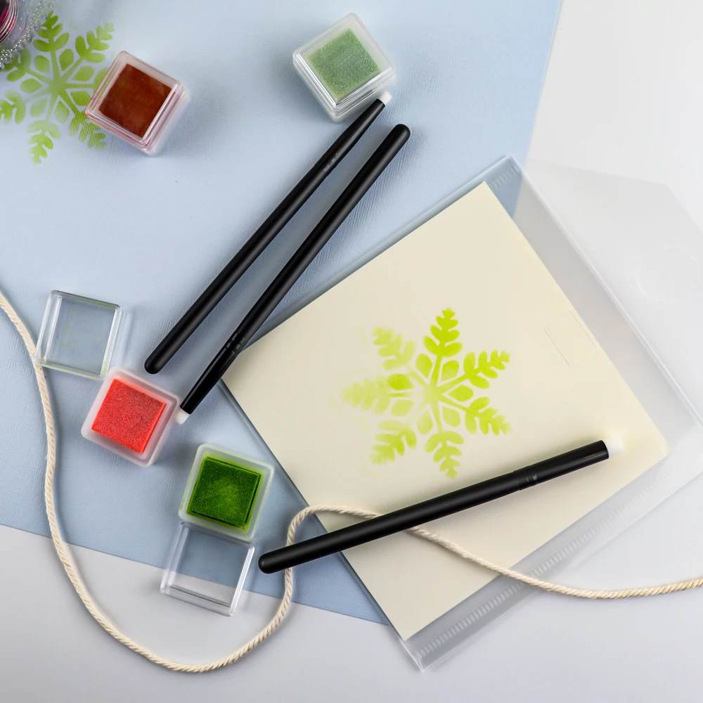 Art Craft Blend - 角度付き/フラットチップミニ詳細ブレンドブラシ大小インクブレンダーアートツール工芸品描画カード作成絵画用品