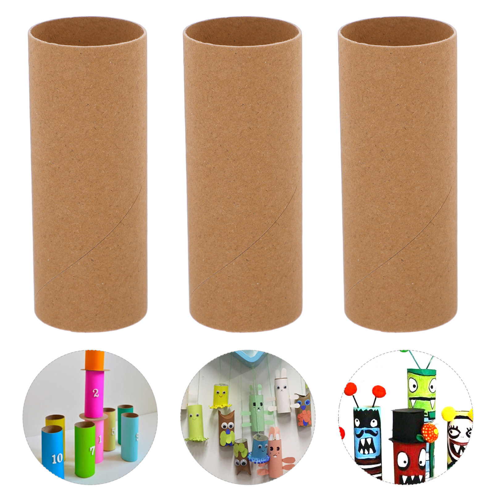 Art Craft Cardboard - 20個入り 空の紙管 丸型段ボール DIYクラフト用品 子供向け 安全なアートクラフト製作ツール