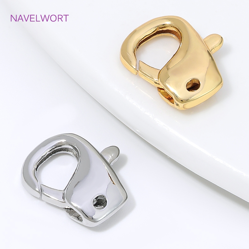 Art Craft Making - 13mm×11.5mm 18K金メッキロブスタークラスプコネクター、真鍮製スプリングカラビナクラスプ（ジュエリー用）、DIYブレスレットネックレス用金具