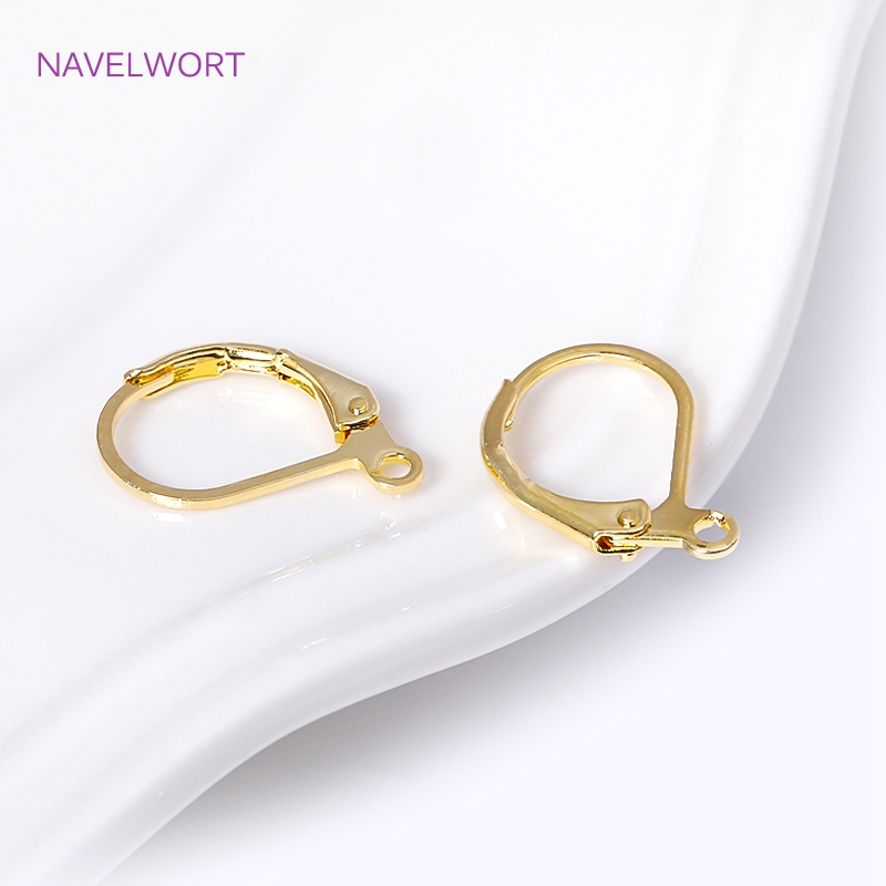 Art Craft Making - ファッションフレンチイヤリングレバーバックイヤーワイヤー 18 K ゴールドメッキイヤリングフッククローズドリング付き DIY イヤリング作成アクセサリー