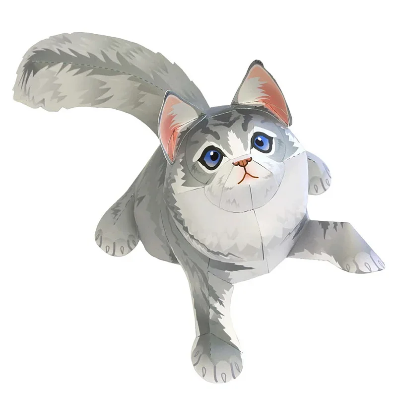 Art Craft Cardboard - メインクーン猫 折り紙アート ミニ キュート 3D ペーパーモデル