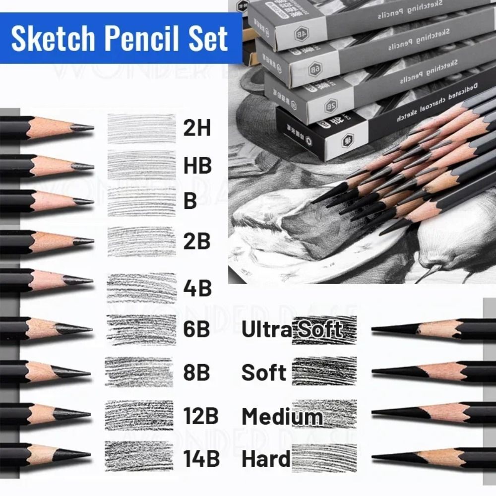 プロ仕様グラファイト混合スケッチ鉛筆画材チャコール鉛筆耐久性 - Sketching Charcoal Set のレビューと価格
