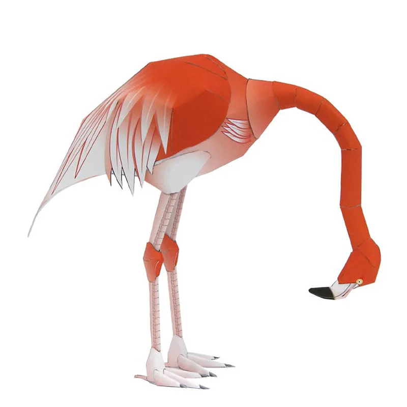 カリブ海フラミンゴのペーパークラフトペーパーモデル、3羽の鳥 - Art Craft Cardboard のレビューと価格