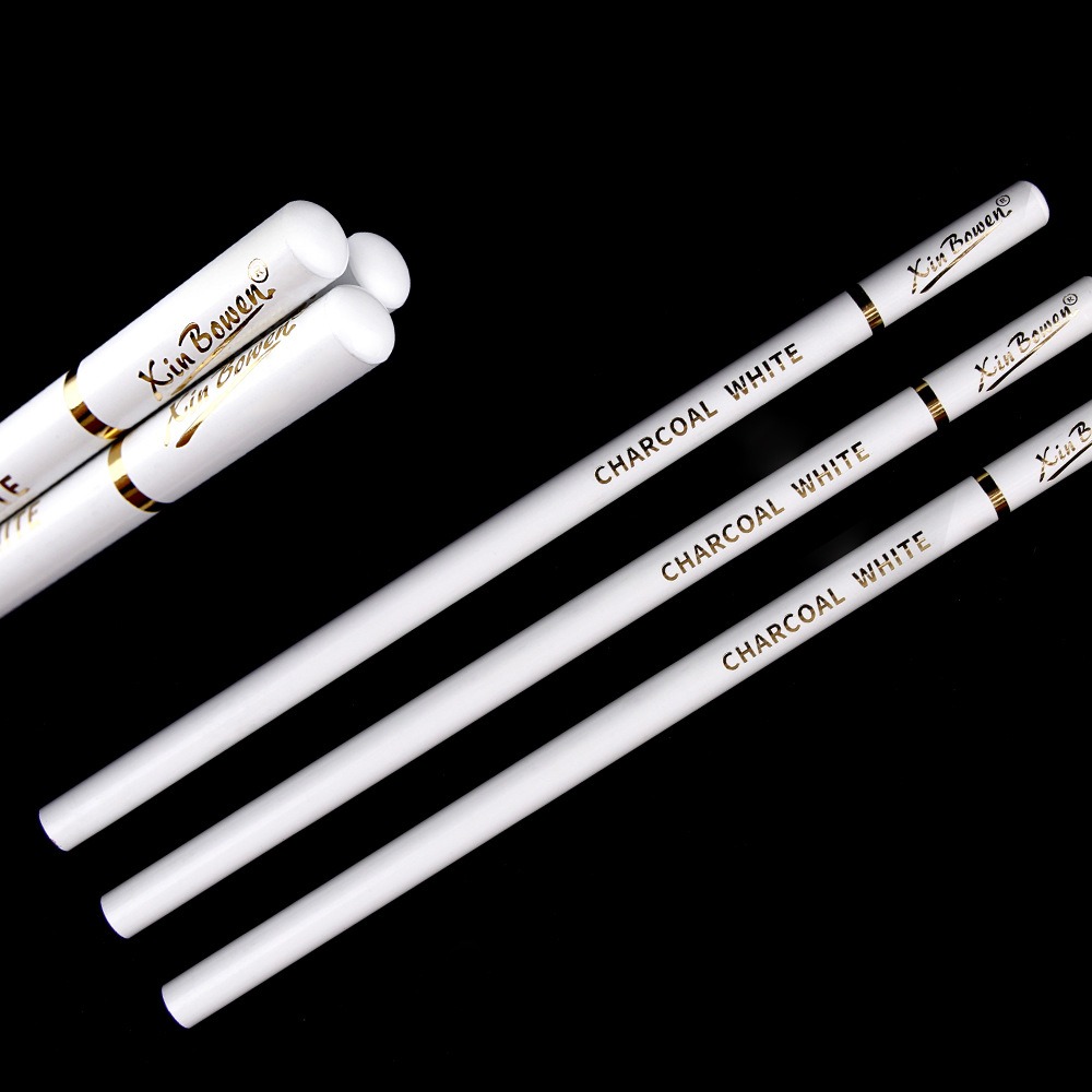 3 個ソフト/ミディアム/ハード木炭鉛筆セット描画鉛筆白/黒 - Sketching Charcoal Set のレビューと価格