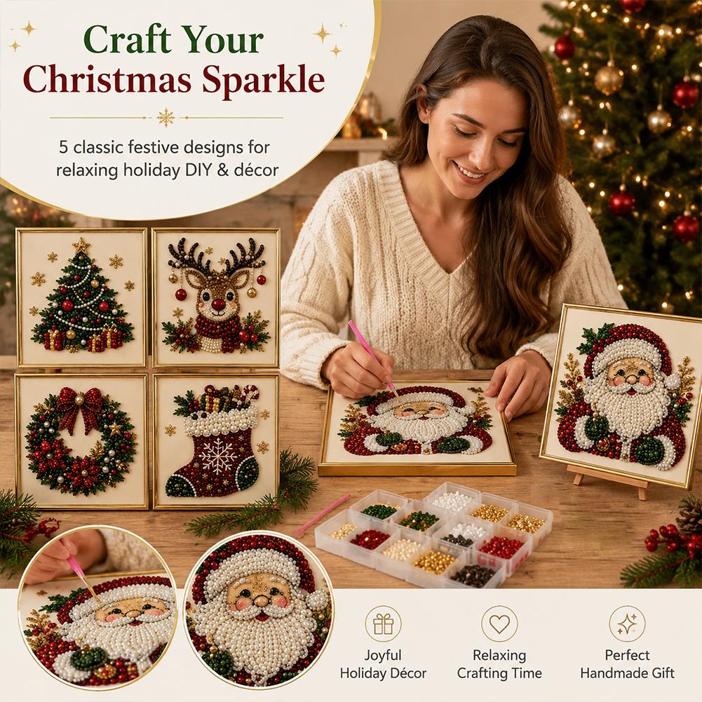 クリスマス サンタクロース パールアート DIYキット 額入 - Art Craft For Christmas のレビューと価格