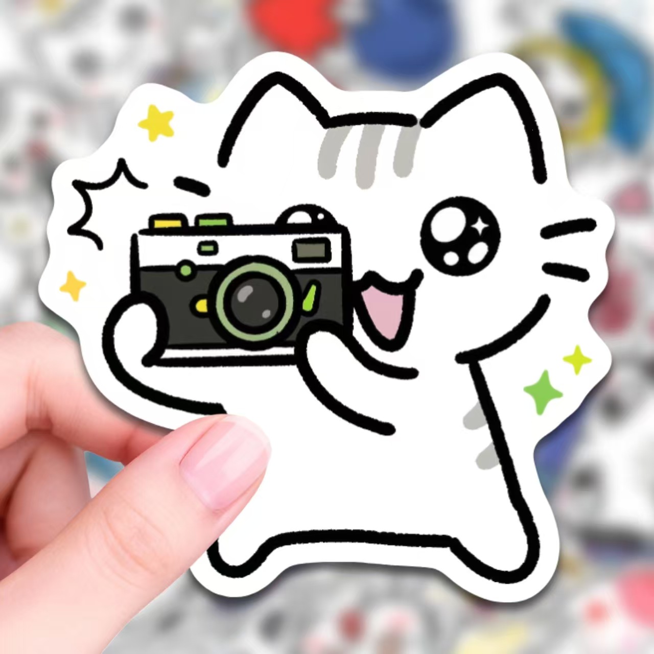 50枚のかわいい面白いラインアート猫ステッカー、インスタイル - Art Craft Cup のレビューと価格