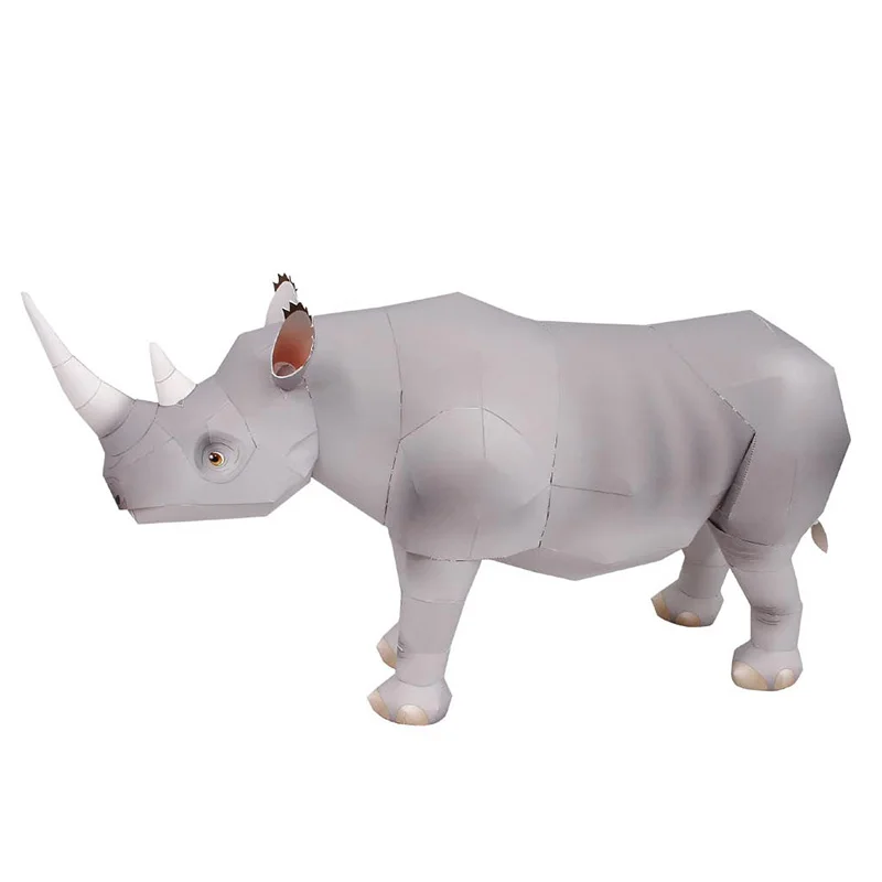 Rhinoceros-ミニ3D紙モデルペーパークラフト、手作 - Art Craft Cardboard のレビューと価格