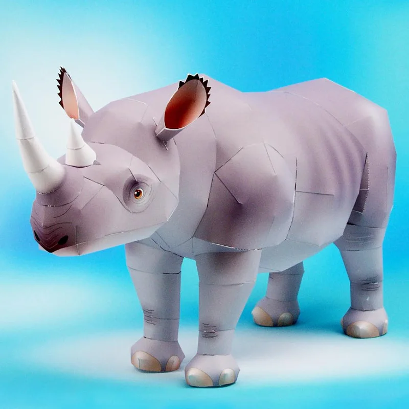 Rhinoceros-ミニ3D紙モデルペーパークラフト、手作 - Art Craft Cardboard のレビューと価格