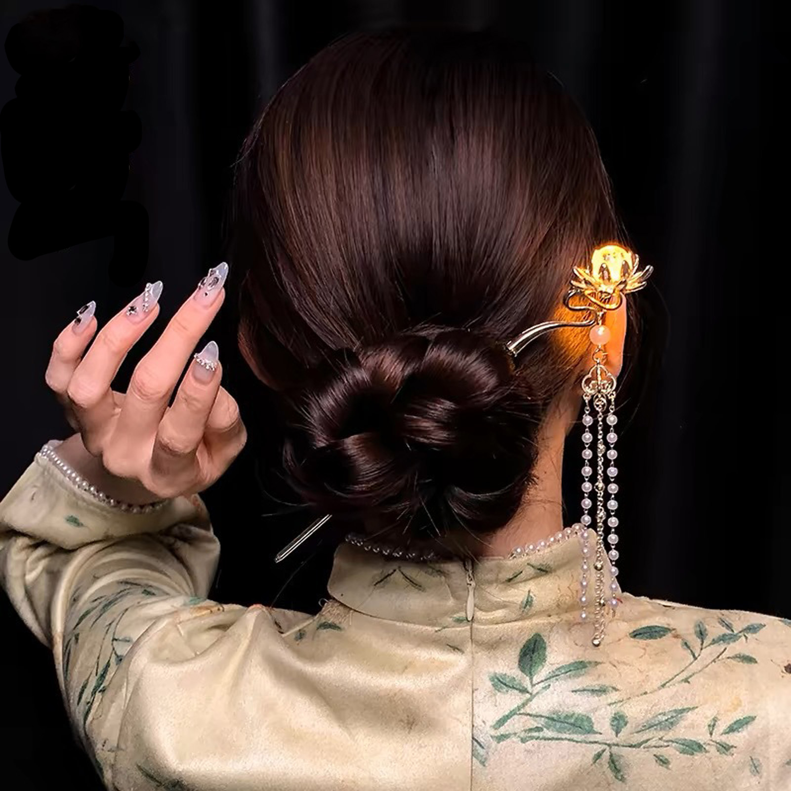 発光花ヘアピン絶妙な蓮の花のタッセルヘアスティックエレガント - Art Craft Shop のレビューと価格