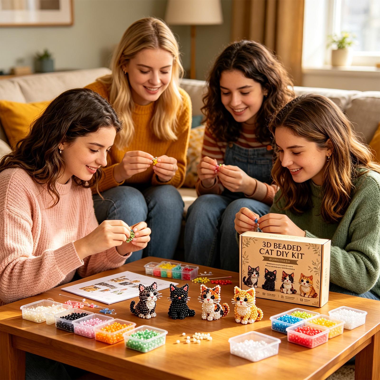 DIYアニマルビーズキット かわいい3D猫ビーズクラフトセッ - Art Craft Holiday のレビューと価格