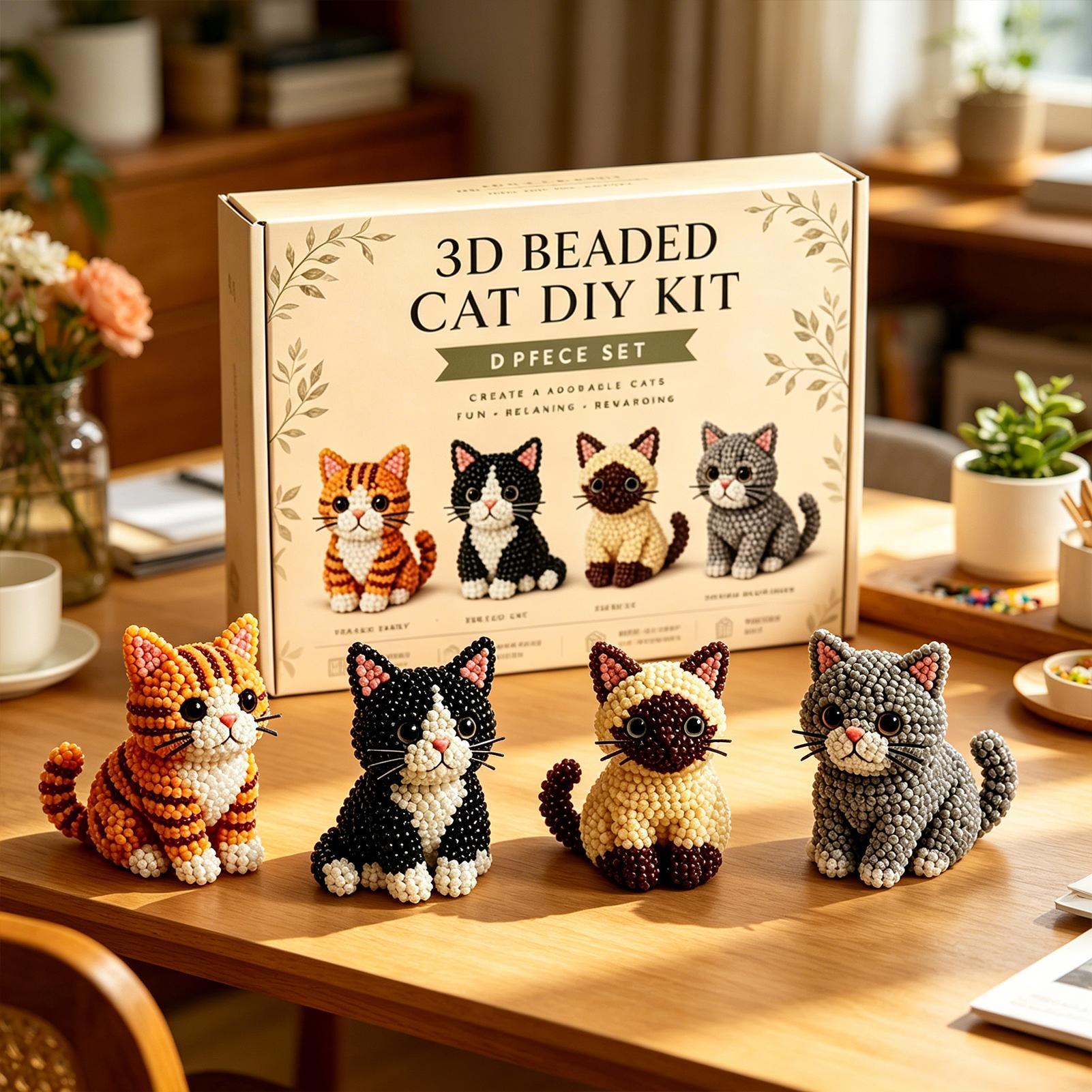 DIYアニマルビーズキット かわいい3D猫ビーズクラフトセッ - Art Craft Holiday のレビューと価格