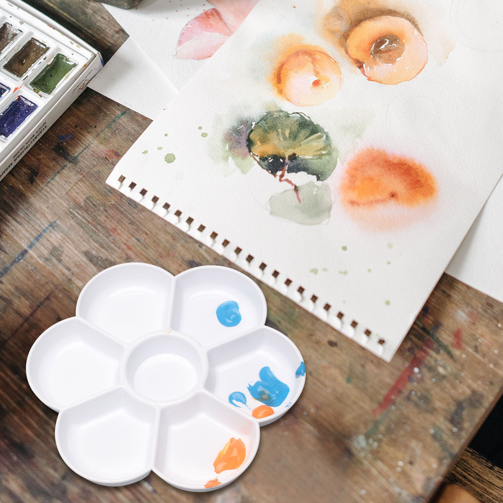4個入り繊細な剥がれにくい絵具混合トレイ、携帯用水彩顔料パレ - Art Craft Blend のレビューと価格