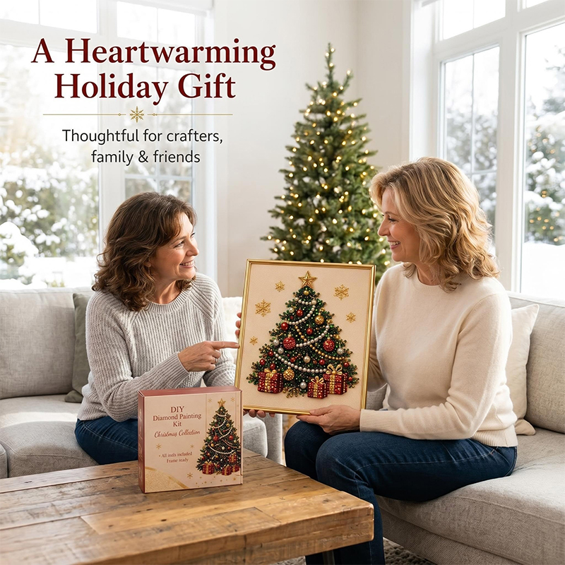 クリスマスパールダイヤモンドペインティングセット 5Dダイヤ - Art Craft For Christmas のレビューと価格