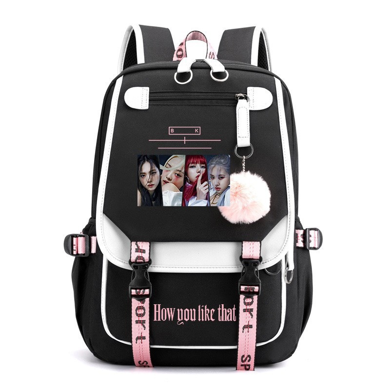 ブラックピンクパターン大容量バックパックカジュアルスクールバ - Art Craft Bag のレビューと価格