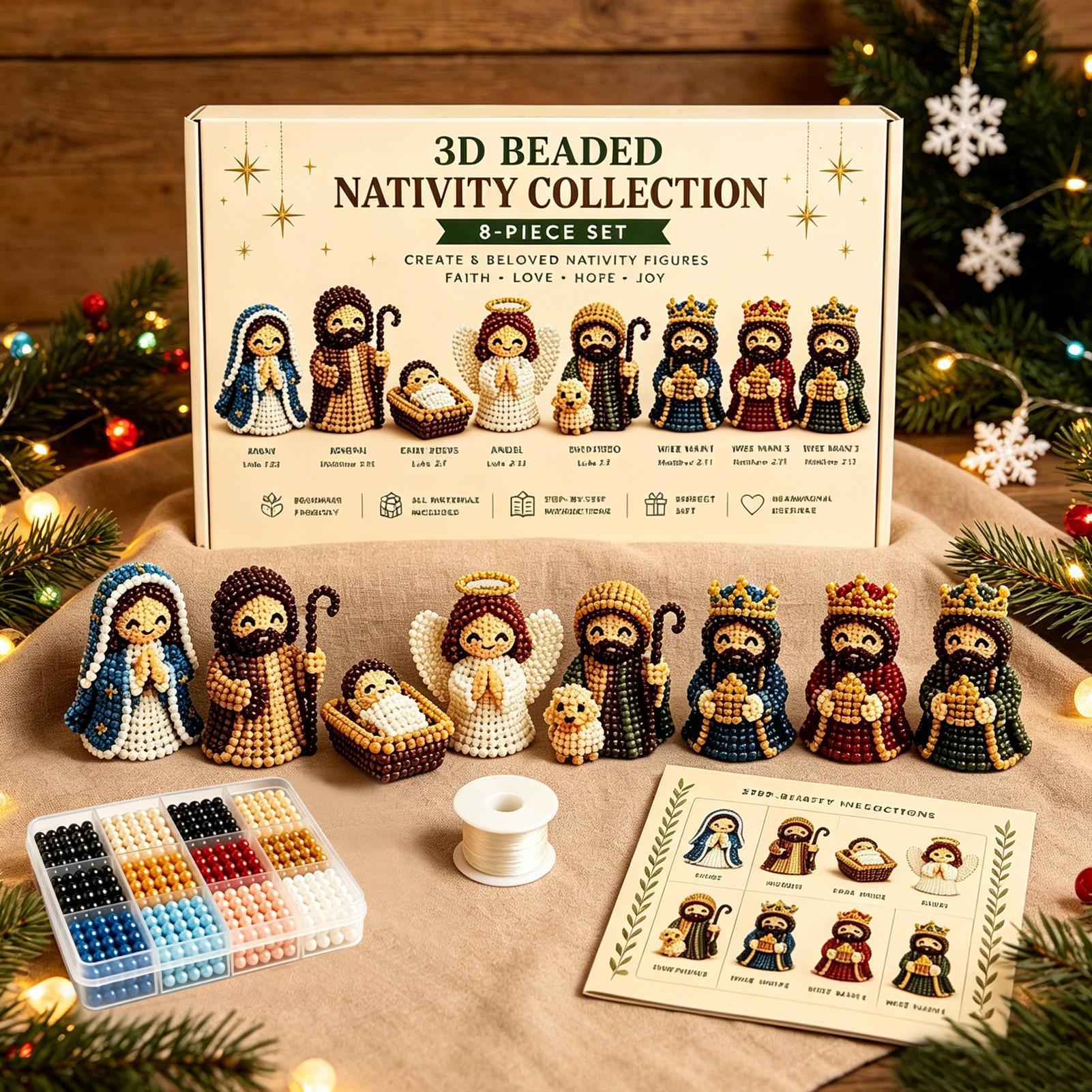 キリスト降誕ビーズアートキット 3D クリスマス置物 ビーズ - Art Craft Holiday のレビューと価格