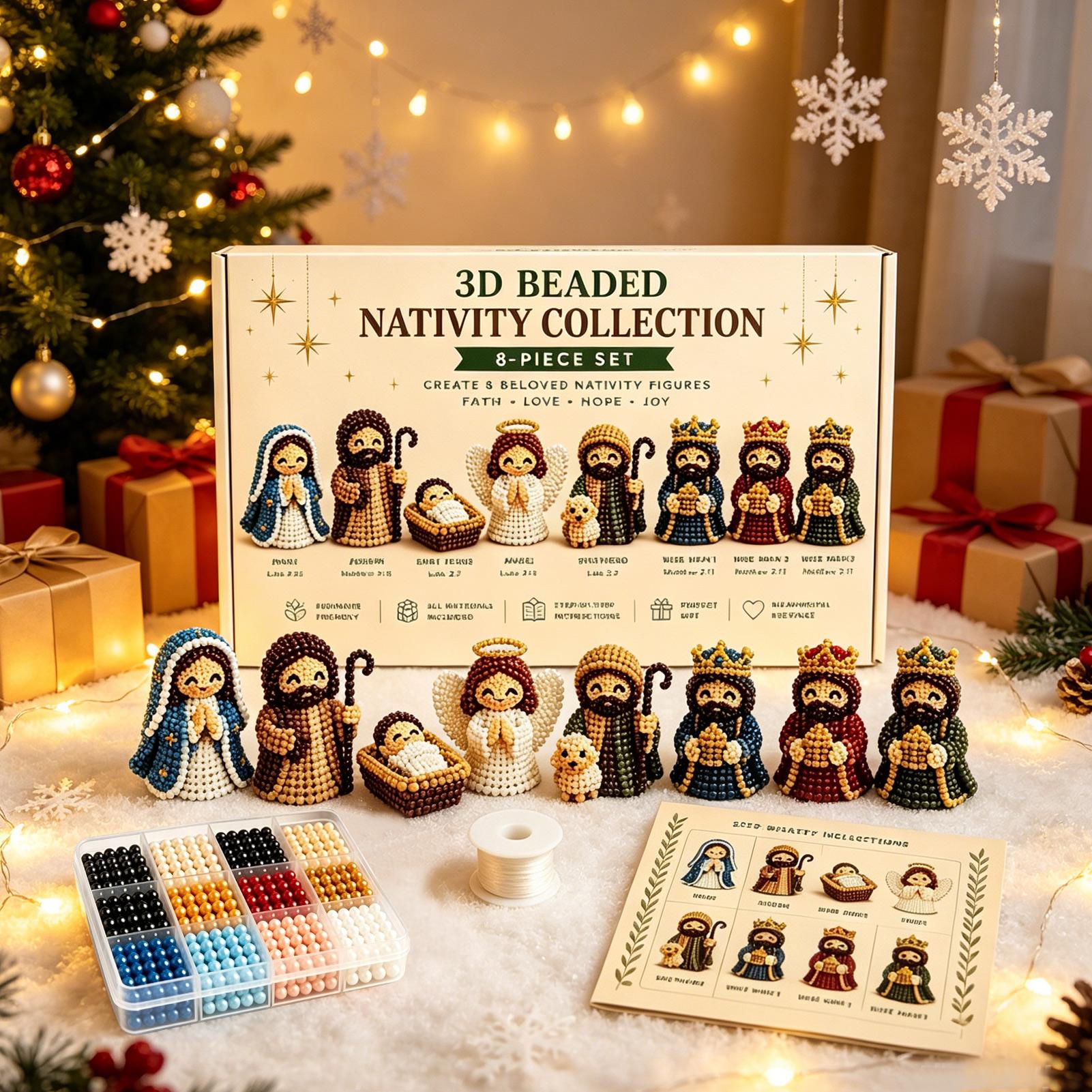 キリスト降誕ビーズアートキット 3D クリスマス置物 ビーズ - Art Craft Holiday のレビューと価格