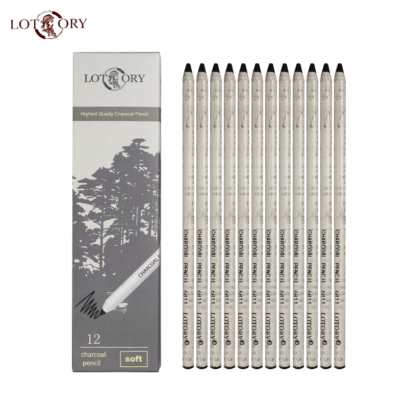 LOTORY 12 個黒スケッチ鉛筆ソフトカーボンペンハンド - Sketching Charcoal Set のレビューと価格