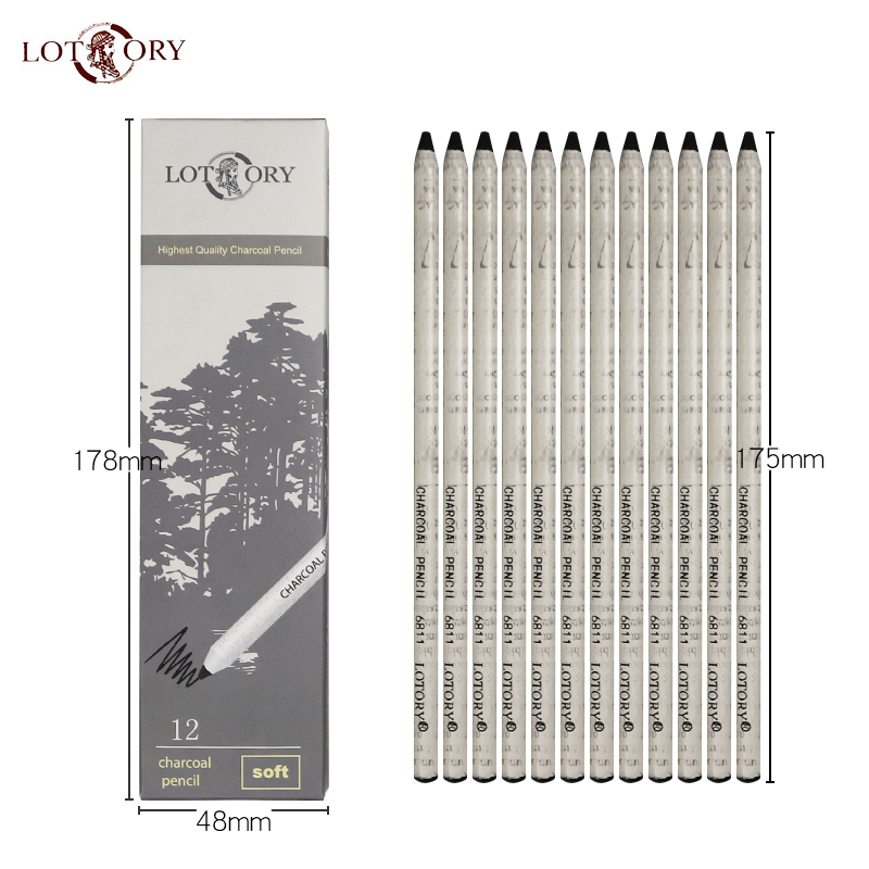 LOTORY 12 個黒スケッチ鉛筆ソフトカーボンペンハンド - Sketching Charcoal Set のレビューと価格