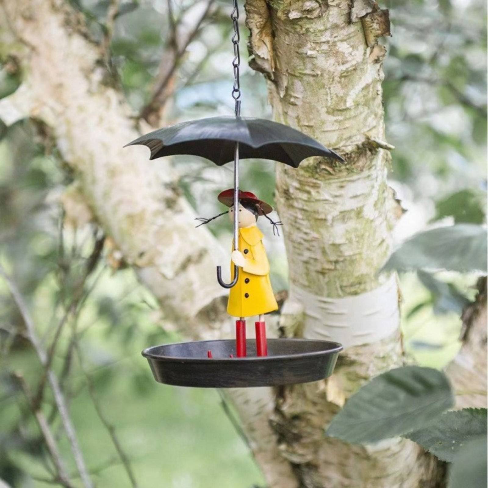 傘を持つ少女 鳥の餌箱 装飾傘 女の子 鳥の餌箱 屋外装飾  - Art Craft Umbrella のレビューと価格