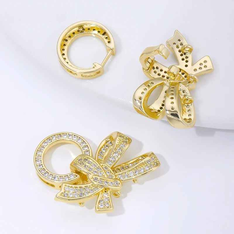 18K ゴールドメッキパールクラスプコネクタ象嵌ジルコン 3 - Art Craft Making のレビューと価格