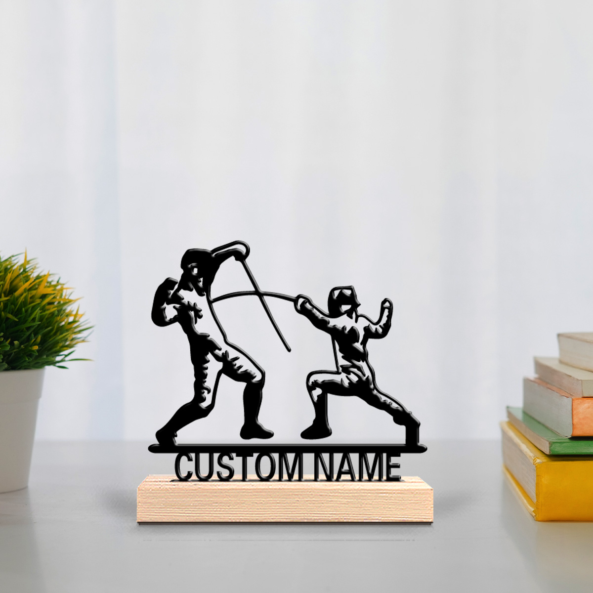1pc モダンフェンシングパーソナライズされたテキスト金属像 - Art Y Craft のレビューと価格