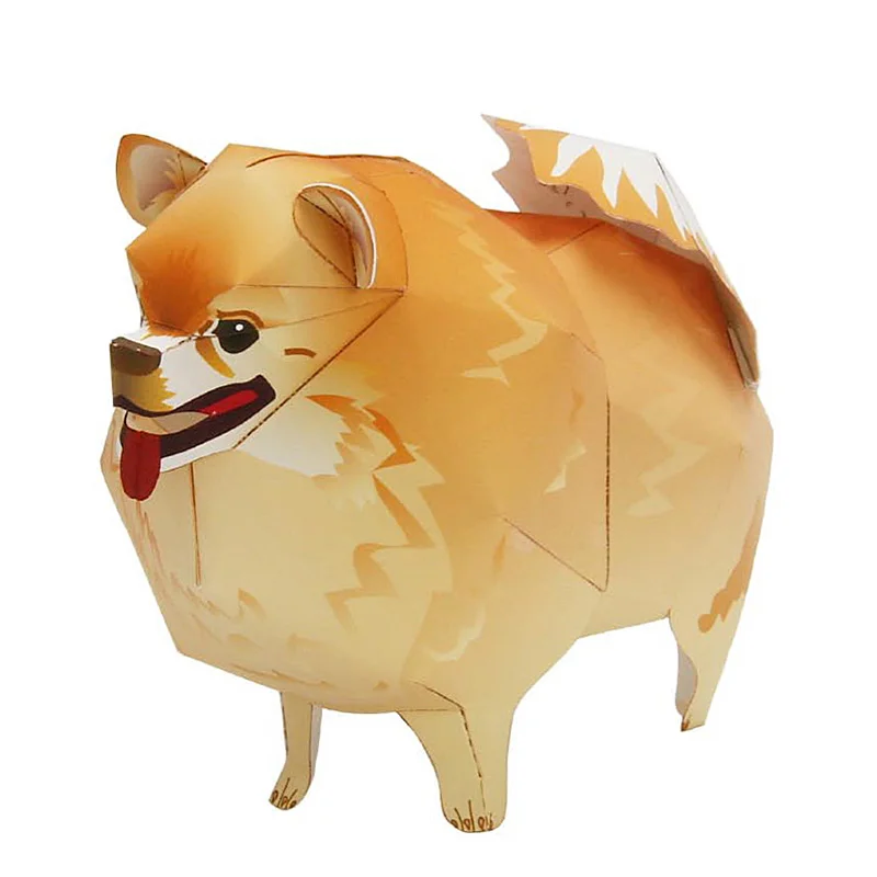 子供と大人のためのミニ3Dペーパークラフト,ポメラニアン犬, - Art Craft Cardboard のレビューと価格