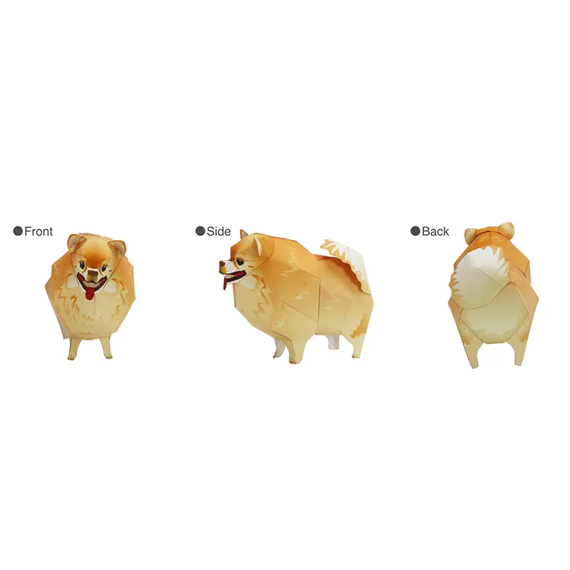 子供と大人のためのミニ3Dペーパークラフト,ポメラニアン犬, - Art Craft Cardboard のレビューと価格