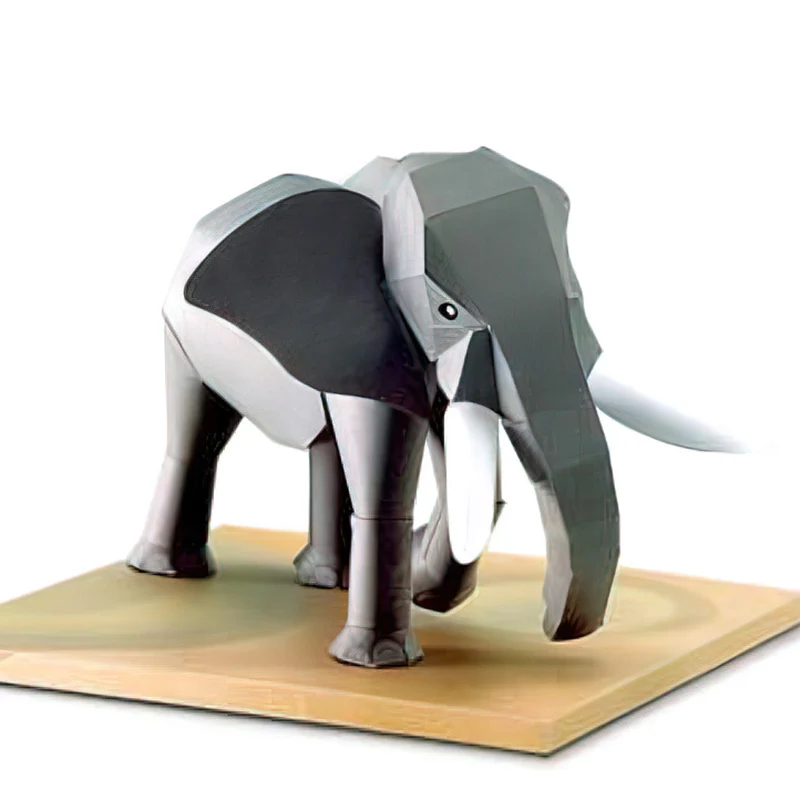 アフリカの象の折り紙,3Dペーパーモデル,ペーパークラフト, - Art Craft Cardboard のレビューと価格
