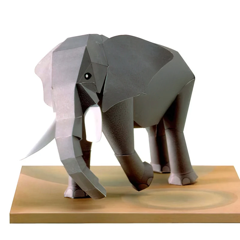 アフリカの象の折り紙,3Dペーパーモデル,ペーパークラフト, - Art Craft Cardboard のレビューと価格