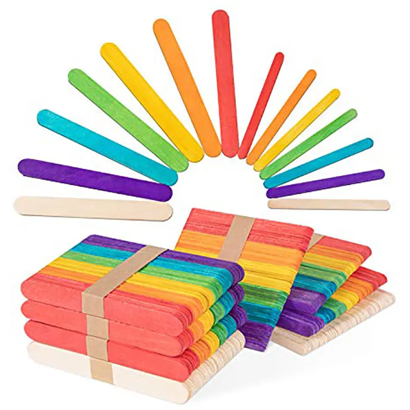 50 個木製アイスキャンデースティック天然木アイスクリームス - Art Craft With Ice Cream Stick のレビューと価格