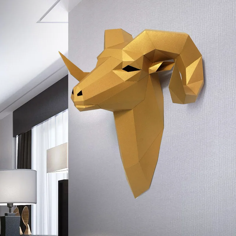手作りの3D紙モデルペーパークラフト、動物の壁の装飾、ビッグ - Art Craft Cardboard のレビューと価格