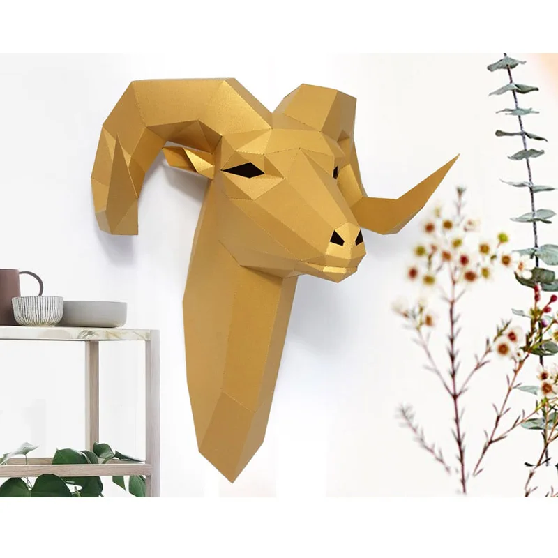 手作りの3D紙モデルペーパークラフト、動物の壁の装飾、ビッグ - Art Craft Cardboard のレビューと価格