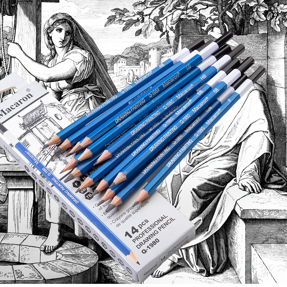 初心者とアーティストのための木炭鉛筆セット、プロのスケッチ、 - Sketching Charcoal Set のレビューと価格