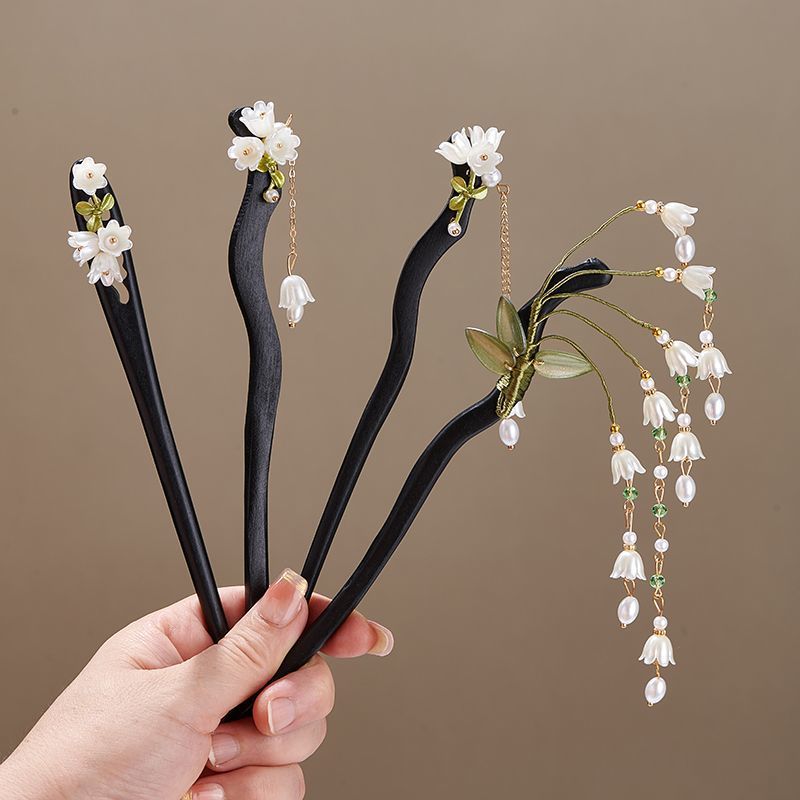 木製フラワーヘアピンヴィンテージ Convallaria M - Art Craft Shop のレビューと価格
